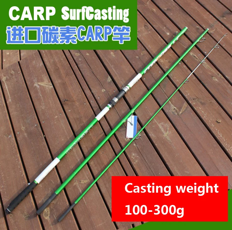 4.2M coulée Wt 100-300(200)g 3 sections européenne SURFCasting ROD carbone canne à pêche Distance lancer tige intervenir carpe tige