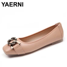YAERNI/брендовая Дизайнерская обувь; женские Роскошные туфли на плоской подошве с цепочкой; коллекция года; женские теннисные туфли; feminino; повседневная женская обувь без застежки на толстой подошве