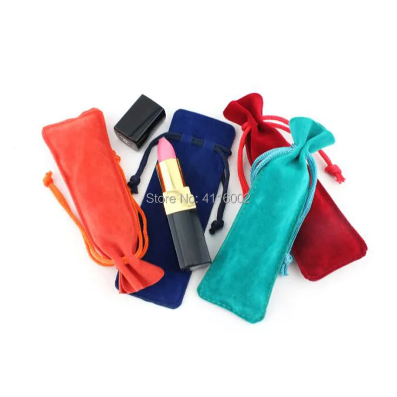 

500pcs Colorful Velvet Jewelry Drawstring Pouch Flannelette Pocket Perfume Toothpick Lipstick Packaging Bag