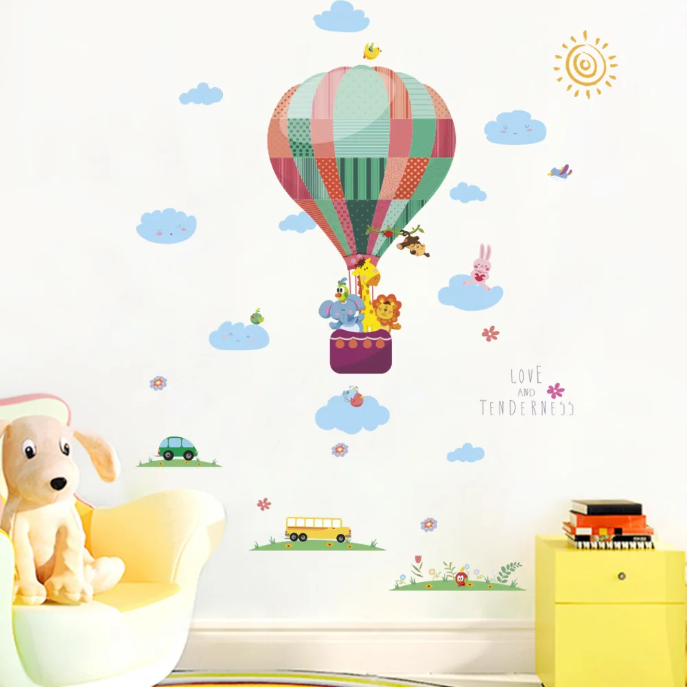 Hot Air Balloon Cloud Nursery Room Wall Sticker For Kids Rooms Children