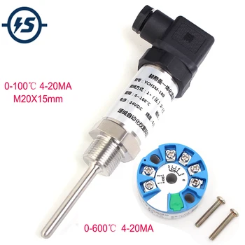 

PT100 4-20mA Sensor Module Integrated LED Display Temperature Transmitter 0-600/0-100 Celuis DC 12~35V