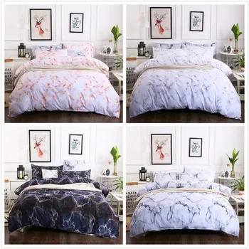 

Marble Digital print Bedding Set Quilt Cover Design Bed Set Bohemian a Mini Van Bedclothes 4pcs BE1241