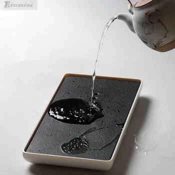 

High-grade Imitation Ceramics Tea Tray MelamineTea Table Square Water Storage Tea Sea Tea Tray Travel Portable Gift Tray