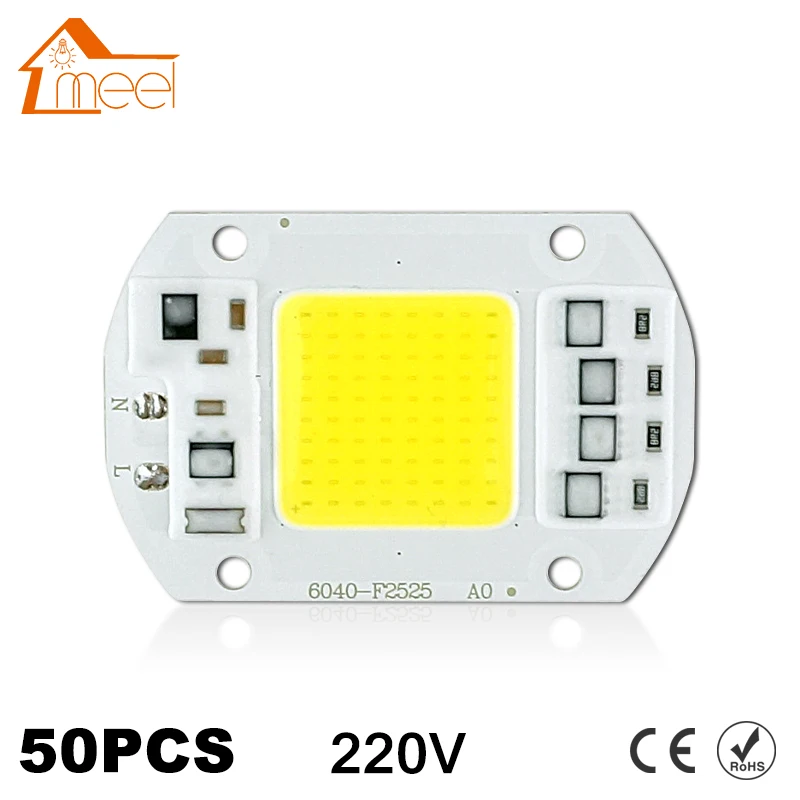 

50Pcs COB LED Chip 10W 15W 20W 30W 50W 220V 240V Input High Lumen LED Bulb Lamp For DIY Floodlight Spotlight