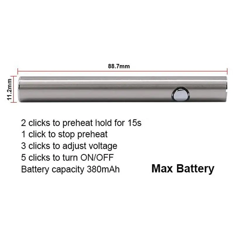 Original Mjtech Vaporizer Thick Oil Cartridge Dry Herb Vaporizer For Max Preheating Vape Battery 510 Battery 380Mah Vv Vape Kit Original Mjtech Vaporizer Thick Oil Cartridge Dry Herb Vaporizer For Max Preheating Vape Battery 510 Battery 380Mah Vv Vape Kit