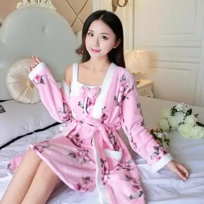 Брендовая зимняя фланелевая Женская пижама, юбка, одежда для сна, теплая ночная рубашка, женская пижама с принтом - Цвет: 10