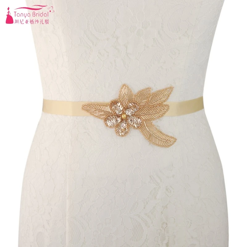 Cinturones de boda dorados para abalorios de boda, cinta lentejuelas para novia, cinturones nupciales dorados, faja, accesorios de boda S401| Cinturones de novia| - AliExpress