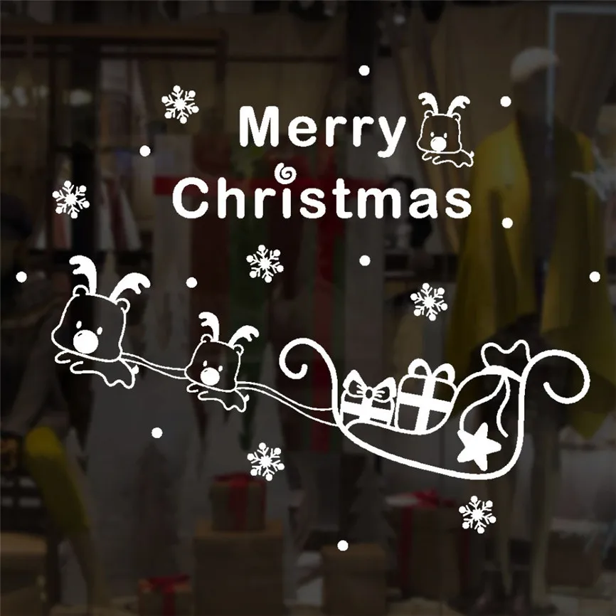 

Wallpaper 2019 New Year Window Glass Christmas Tree Window Vinyl Wall Stickers Home Decorations Gifts For Xmas Home Decal Nov#2