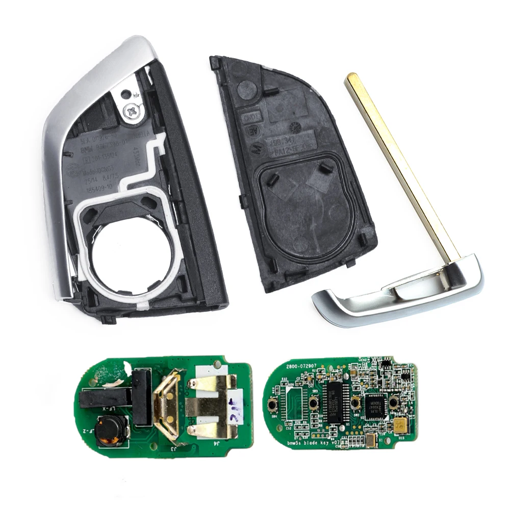 Keyecu CAS4+ дистанционный ключ-брелок от машины 4 кнопки 315 МГц/433 МГц для BMW, Возраст 1, 2, 3, 4, 5, 6, 7, серия X1 X3 F шасси FEM 2011- серебро