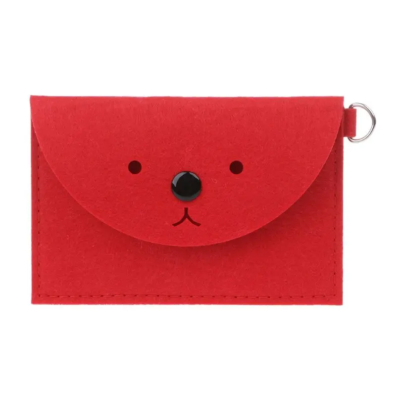 

Women Men Soft Felt Coin Purse Card Cartoon Bear Wallet Clutch Small Change Bag