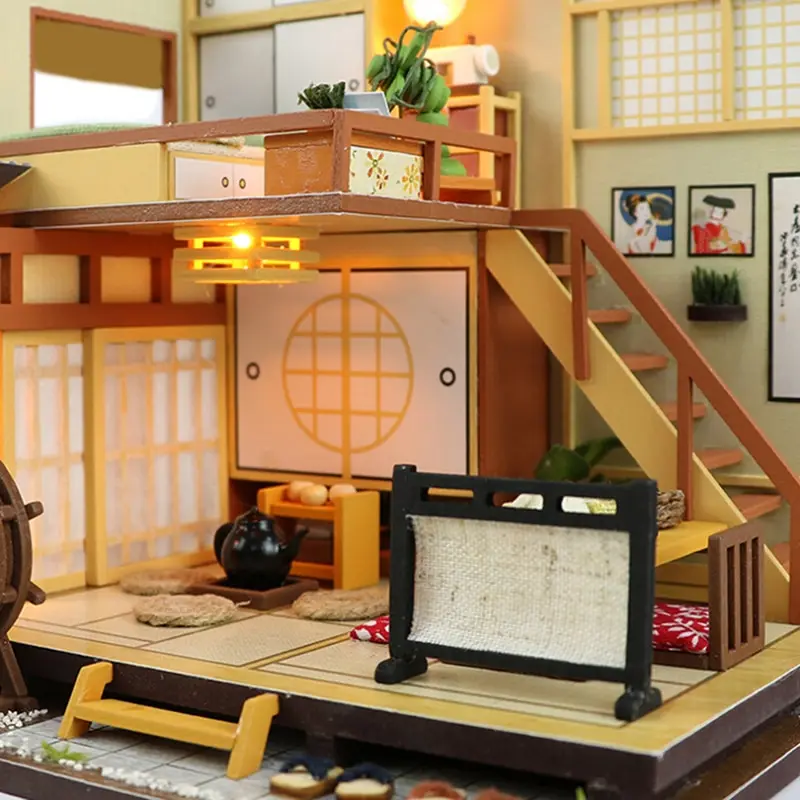 

New DIY Large Wooden Doll House 3D Puzzle Model Toys Miniature Coffee Shop Doll House Birthday Christmas Gift Handcraft Toys