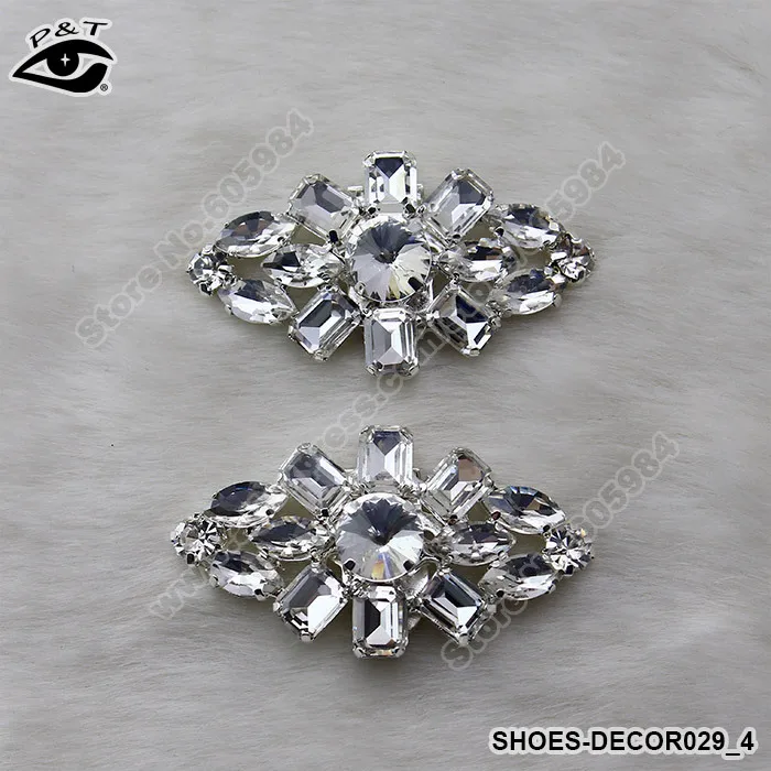 3pcs/lot Glass Rhinestones Metal Shoe Decor Clips Art Deco Wedding