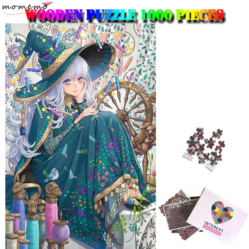 

MOMEMO Magic Girl Customized Wooden 1000 Pieces Puzzle Cartoon Adults Jigsaw Puzzle Personality Kids Teens Education Puzzle Toys