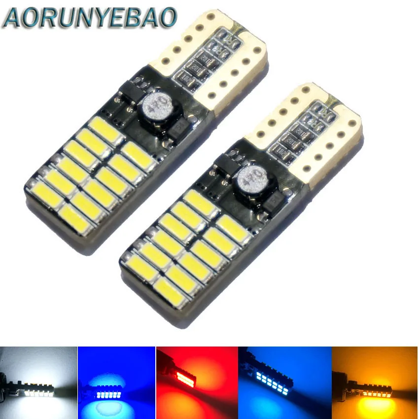 2x Red Car T10 W5W Tail Bulb Clearance Lamp Canbus Error Free 24 2835 SMD LED A1