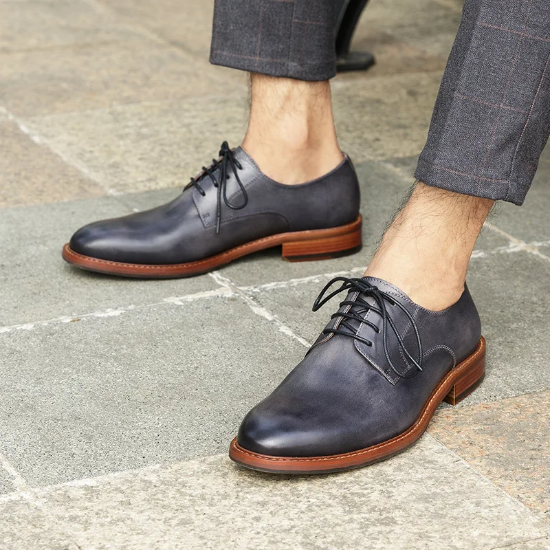 Итальянские нарядные туфли для мужчин на шнуровке; высококачественные винтажные свадебные мужские повседневные модельные туфли; мужские