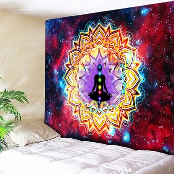 

3D Chakra Tapestry Ombre Galaxy Psychedelic Tapestry Boho Decor Mandala Tapestry Wall Hanging Hippie Tapestries Yoga Mat Cool