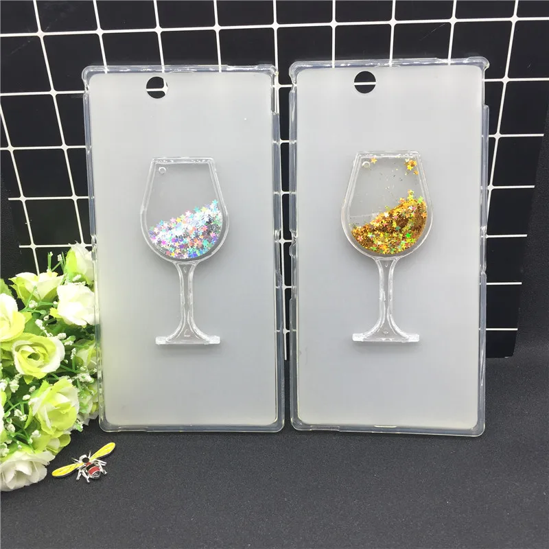 

TPU Soft Silicone wine glass Cup for Sony Xperia Z Ultra XL39h C6802 C6833 C6806 Dynamic Liquid Quicksand Star Case Cover 1pcs
