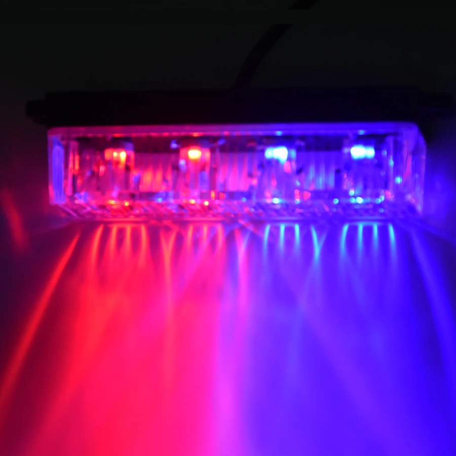 4 светодиодный красные синие цвет: желтый белый полицейский автомобиль