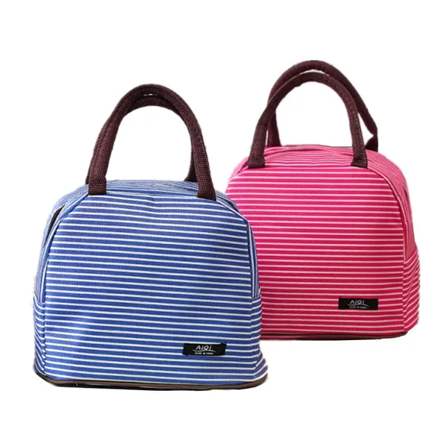 Thicker Aluminum Foil Stripe Lunch Bag Tote Women S Thermal Thicker Aluminum Foil Stripe Lunch Bag Tote Women S Thermal Insulated Cooler Pouch Weekend Travel Picnic Bento