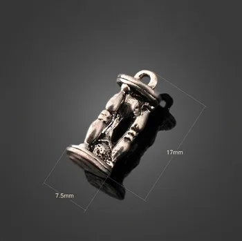 

100pcs Antique Silver Clock Funnel Charms Pendant-Jewelry Findings Earring Necklace Bracelet Cell Phone Accessories 17mm X7.5 mm