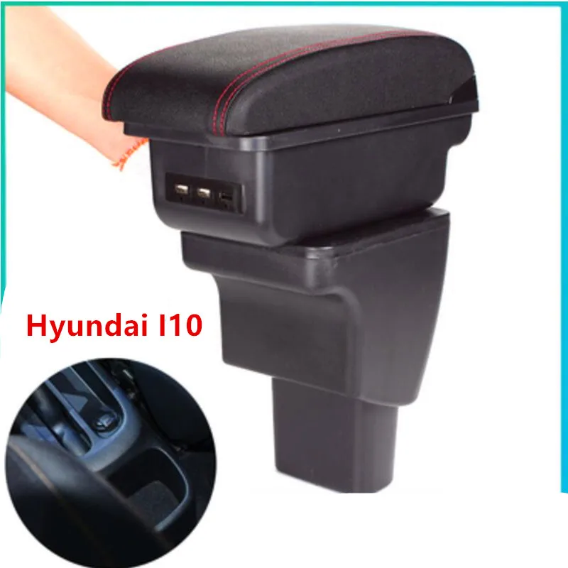 

For Hyundai i10 armrest box central Store content box storage interior car-styling decoration accessories parts 2015-2018
