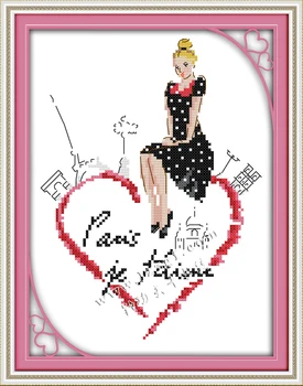 

The Woman World - Paris Cross Stitch Fabric Embroidery Thread Cross Stitch Patterns Cross Stitch Portraits Dmc Home Decoration