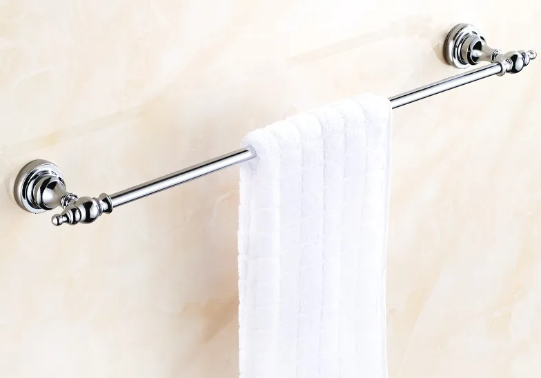 

Bathroom Accessory Polished Chrome Brass Wall Mounted Bathroom Single Towel Rail Holder Rack Bar aba903