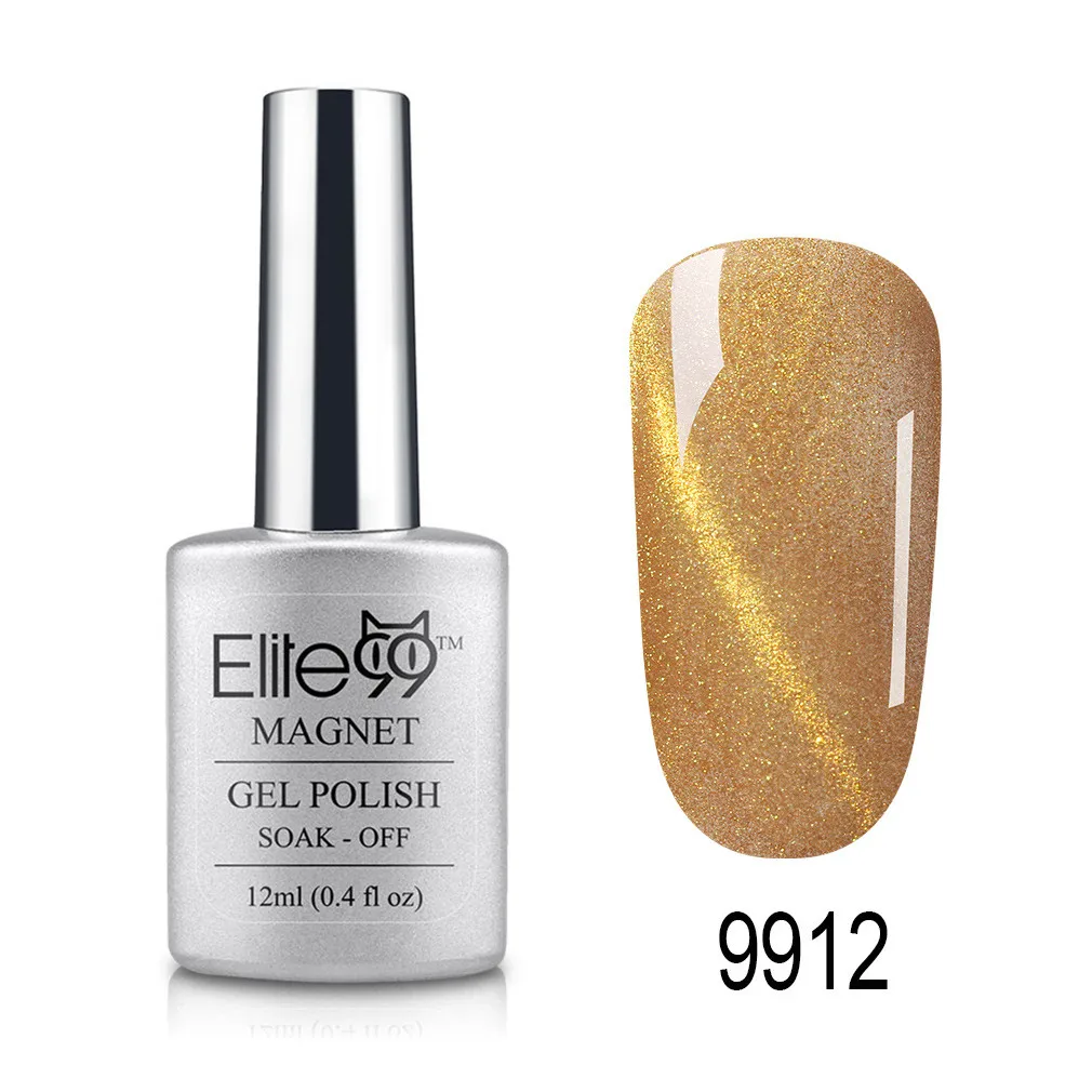 Elite99 12ml Cat Eye Gel Nail Polish Soak Off Magnetic UV Gel Varnish Nail Art Manicure Gel Semi Permanent 3D Effect Gel Lacquer - Цвет: 9912