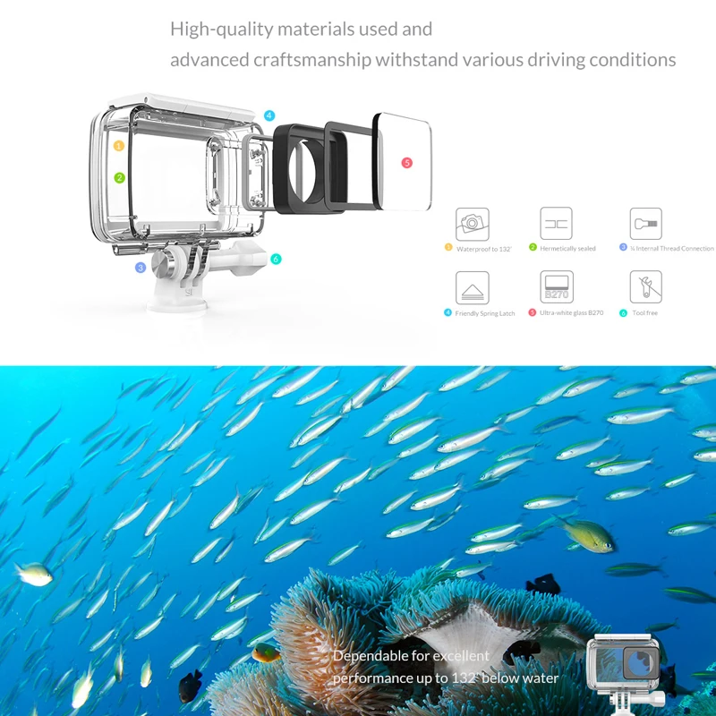 100% Оригинальный Xiaoyi YI 4 K экшн водонепроницаемый чехол для фотокамеры Спортивная