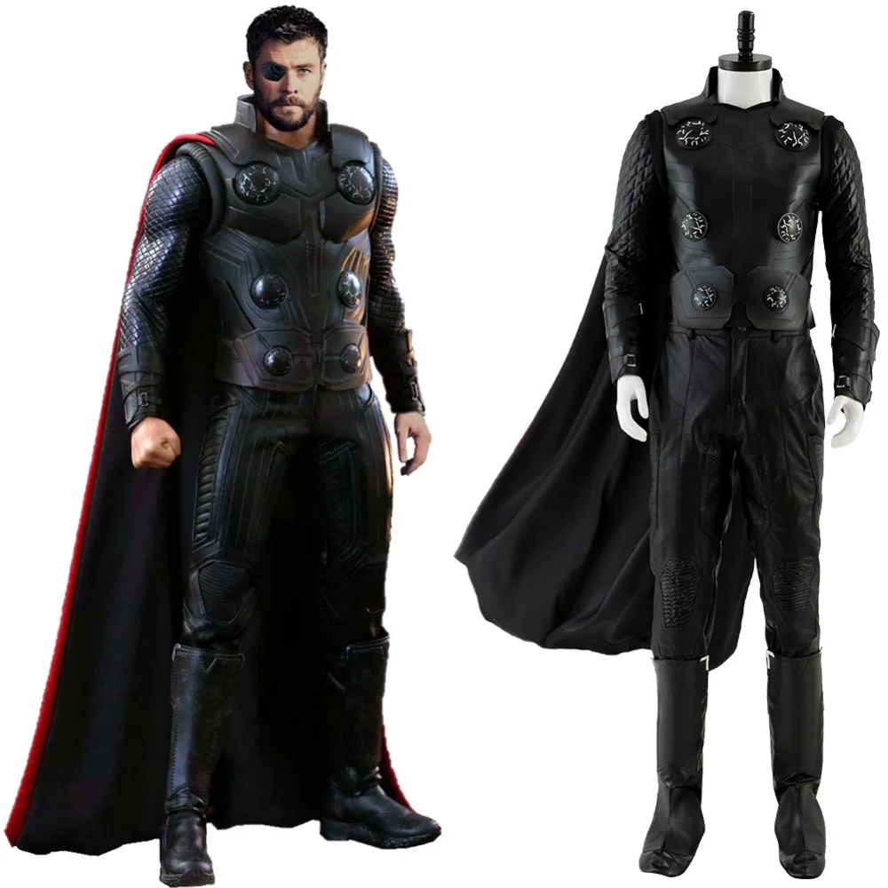 

Avengers 3 Infinity War Cosplay Thor Odinson Costume Shoes Outfit Full Suit Adult Halloween Carnival Cosplay Movie Costume