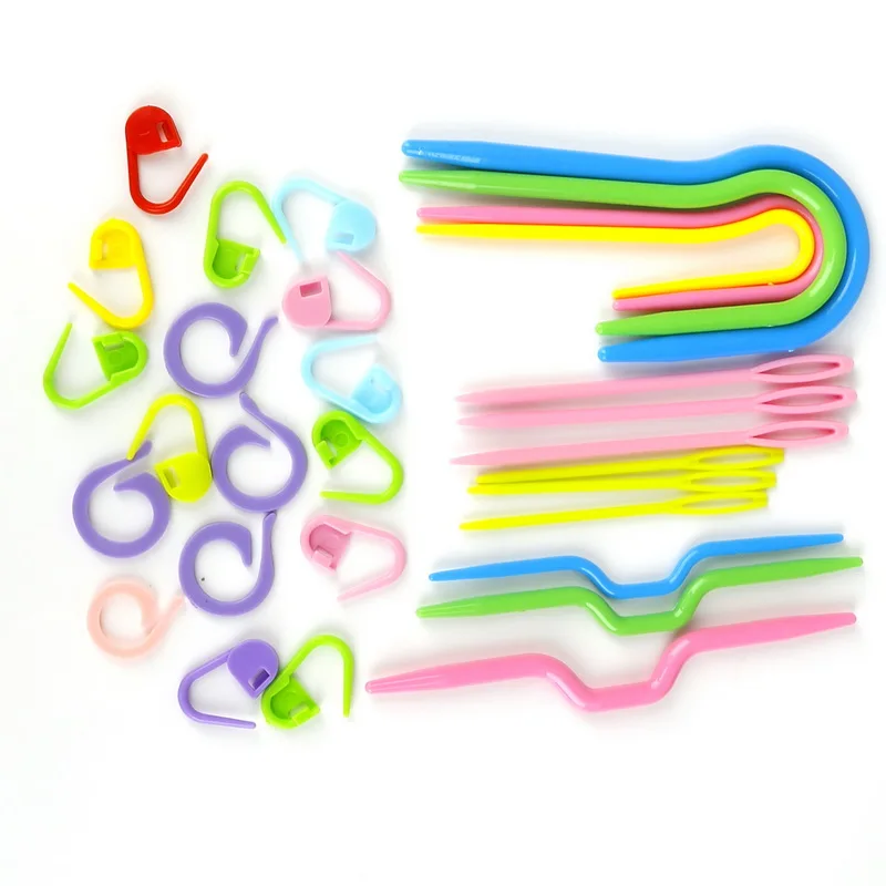 1 Sets Multicolor ABS Plastic Knitting Needles Crochet Hook Markers Holder Needle Clip Handcraft