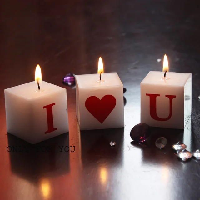 New Candles Couple Bougie Letters I Love You Romantic Candle Set Multicolor Home Decoration