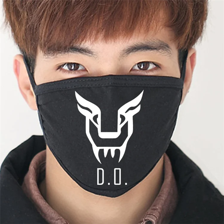 Модные KPOP EXO маски со ртом для лица k-pop EXO-M EXO-k XOXO wolf88 черные модели Муфельная намордник против пыли хлопковая маска респиратор - Цвет: DO