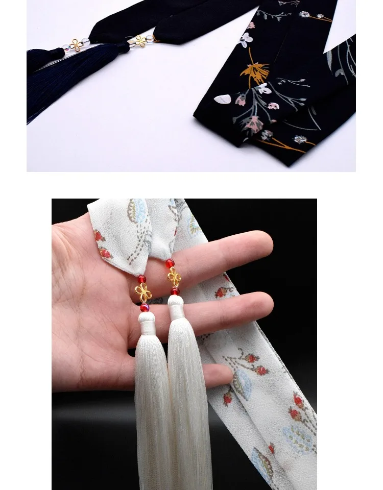 Hanfu с античной шины ленты шифон бахрома на ленте костюм интимные аксессуары cos волос Веревка