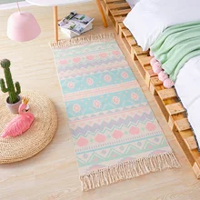Ковер в скандинавском стиле Бохо с кисточками, хлопковый тканый ковер для спальни, покрывало, коврик для двери, простой современный коврик для стола, кухонный коврик, домашний декор