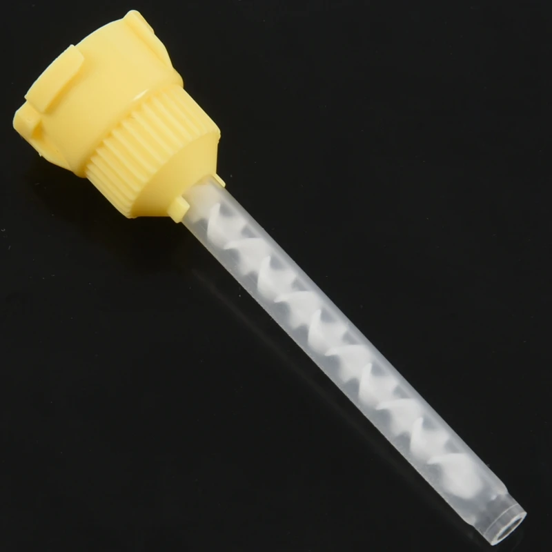 50x Dental Impression Tip Temporary 1: 1 Silicone Rubber, 50X Yellow Tips