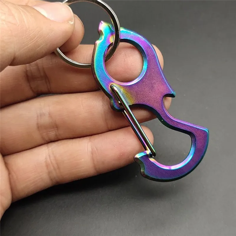 الفولاذ المقاوم للصدأ تسلق الجبال مفتاح مشبك مفتاح سلسلة سيارة مفتاح حلقة حلقة تسلق كليب فتاحة الزجاجات أداة التخييم تسلق اكسسوارات