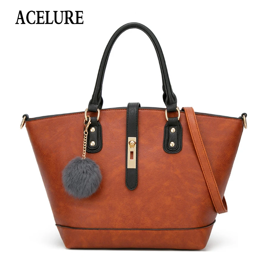 

ACELURE Brand Leather Tote Bag Women Handbags Female Designer Large Capacity Leisure Shoulder Bags Fashion Ladies Purses Bolsas