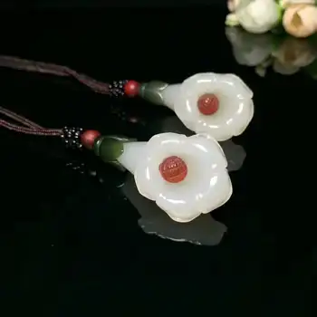 

h18#Exquisite Hetian jade lucky trumpet pendant