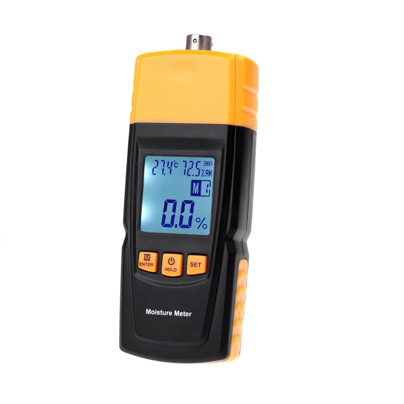 

3 in 1 Wood Moisture Meter Environmental Thermometer Humidity Hygrometer Digital Moisture Meters with Detachable Cap and Fork