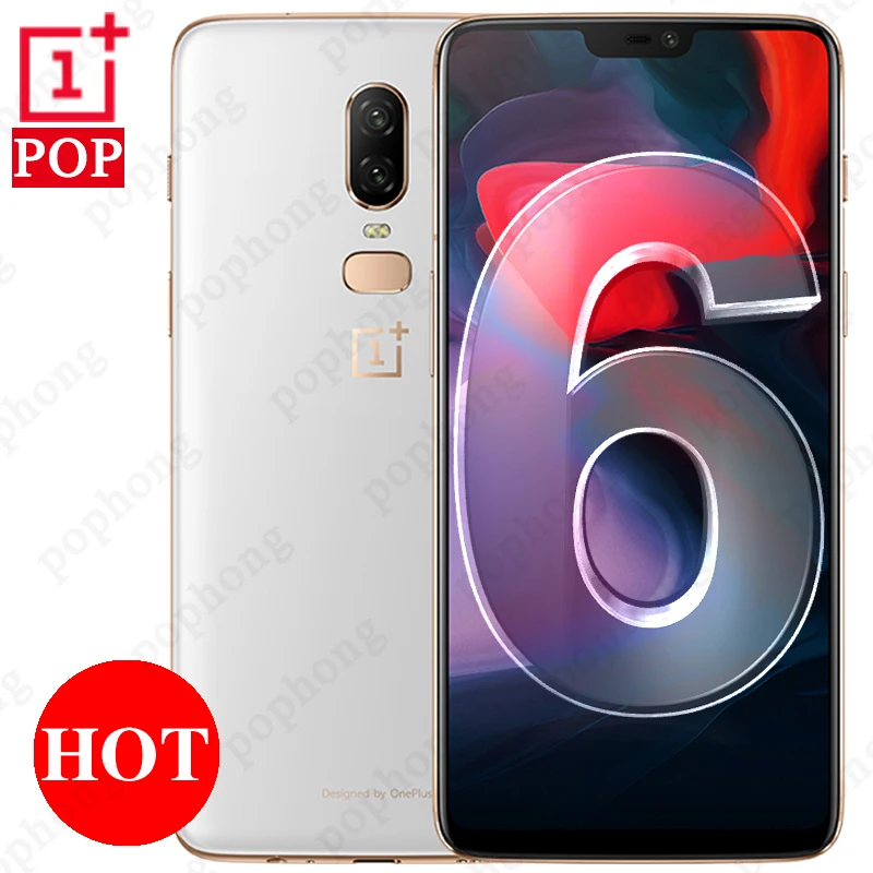 Мобильный телефон Oneplus 6 с глобальной прошивкой, 6,28 дюймов, 6G/8G ram, Восьмиядерный Android 8,1, разблокировка отпечатков пальцев, зарядка