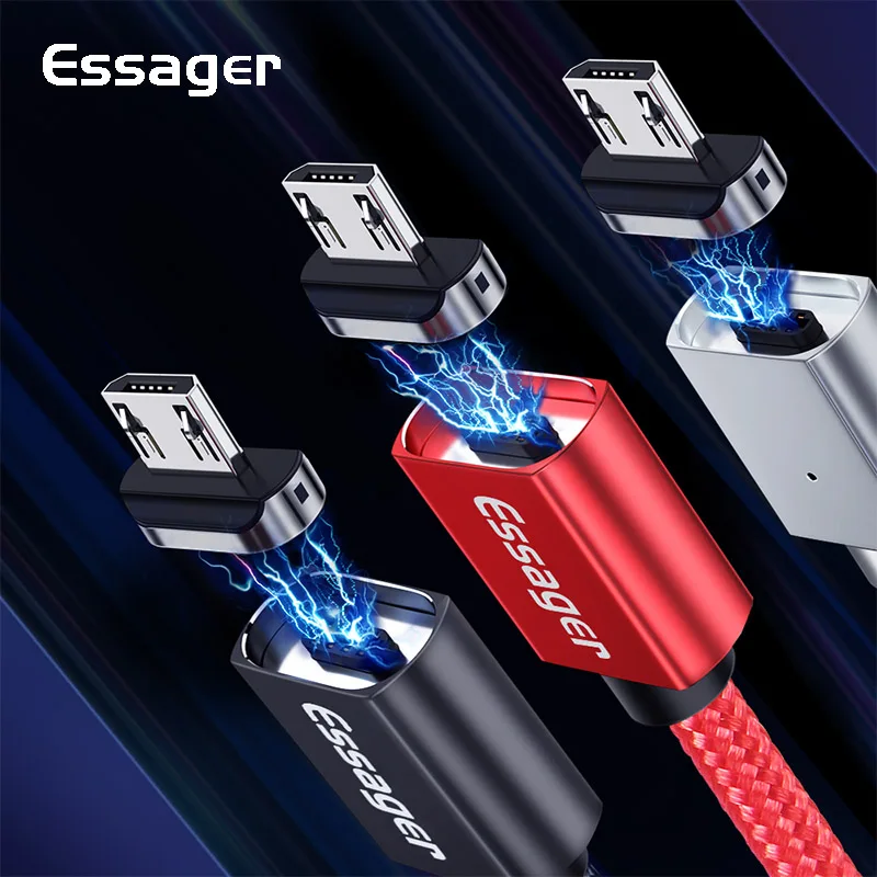 Кабель Micro USB Essager 3 м магнитное зарядное устройство для Samsung Xiaomi Lenovo Huawei 1 2 шнур