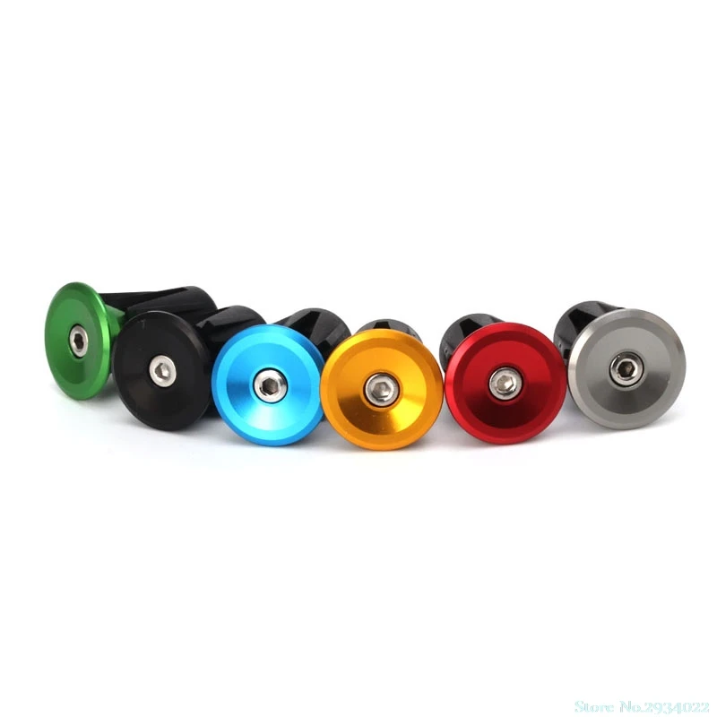 

New 1Pair Bike MTB Road Bicycle Aluminum Handlebar Grips Handle Bar Cap End Plugs 6 Color Drop Ship