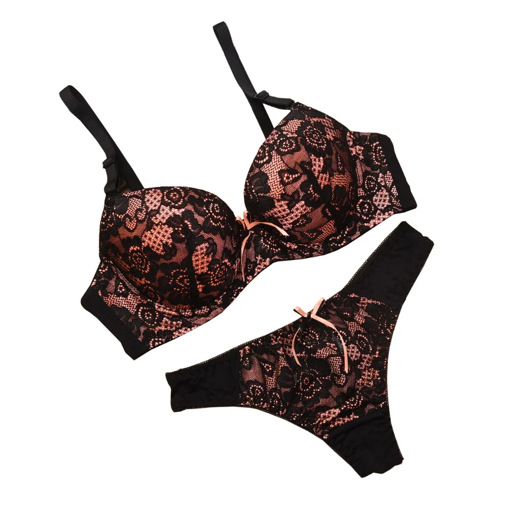 Sexy Thong Lace Push Up Bra Set Lingerie Women Underwear