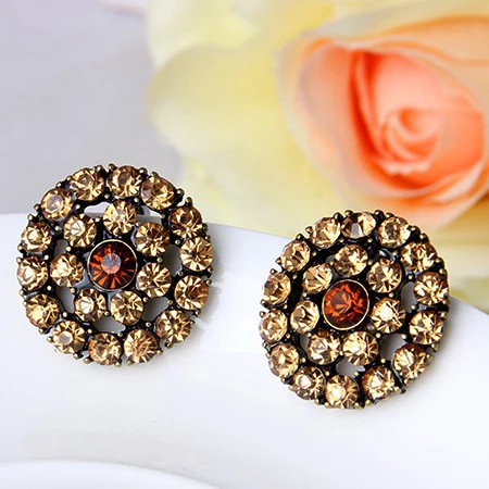 Модные Ретро Винтажные серьги-гвоздики со стразами для женщин, очаровательные ювелирные изделия E060