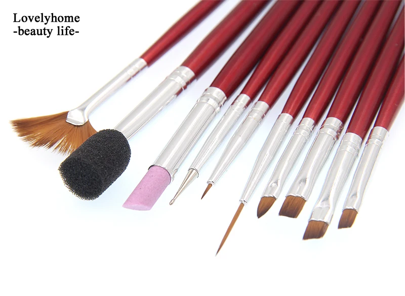 Professional 10pcs Different Nail Art Pen Brushes UV Gel Acrylic Polish Gradient Drawing Lining Painting Nails DIY Tools | Красота и