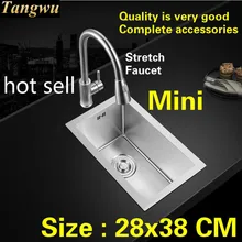 Балкон кухня ручная раковина одинарная мойка квартиры сделать блюда стандарт 304 нержавеющая сталь Горячая 28x38 см