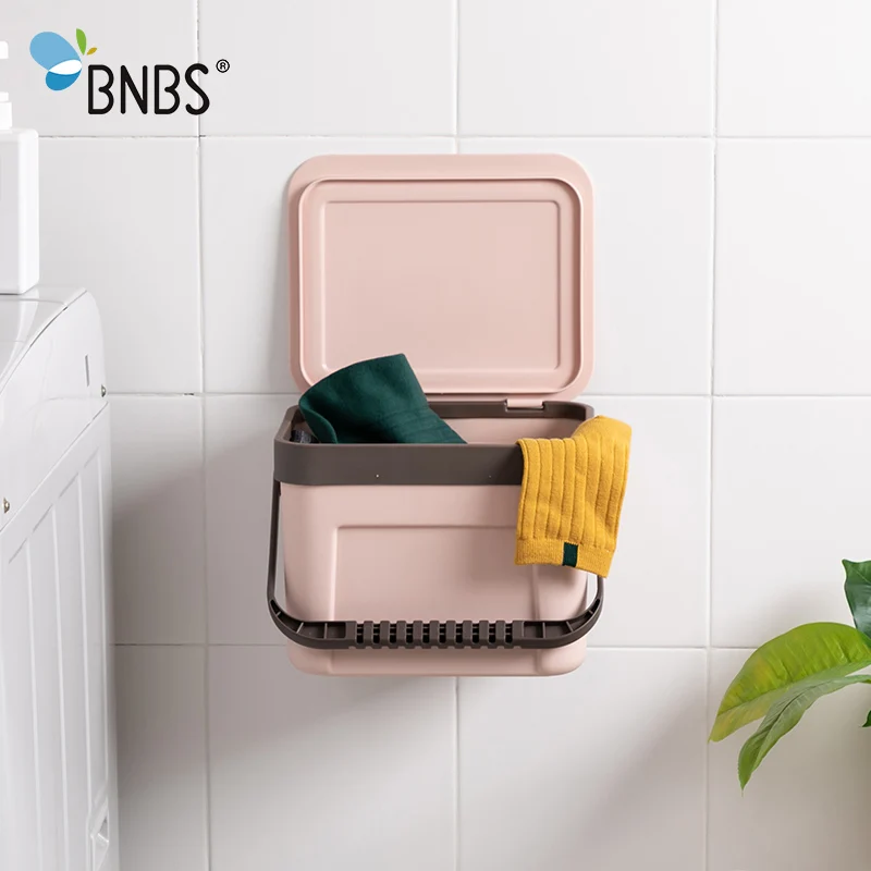 BNBS Новая мода висячая грязная корзина для хранения одежды пластиковая корзина для белья маленькая корзина для белья ванная комната водонепроницаемое ведро - Цвет: Khaki