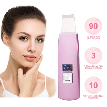 

Ultrasonic Ion Skin Scrubber Rechargeable Microdermabrasion Deep Clean High Frequency Vibration Face Peeling Massager Skin Spa