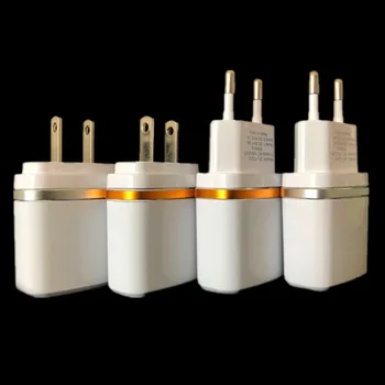 

Dual usb ports Eu Us With Ring 2.1A+1A Travel Ac home wall charger power adapter for ipad iphone 7 8 X for samsung s7 s8